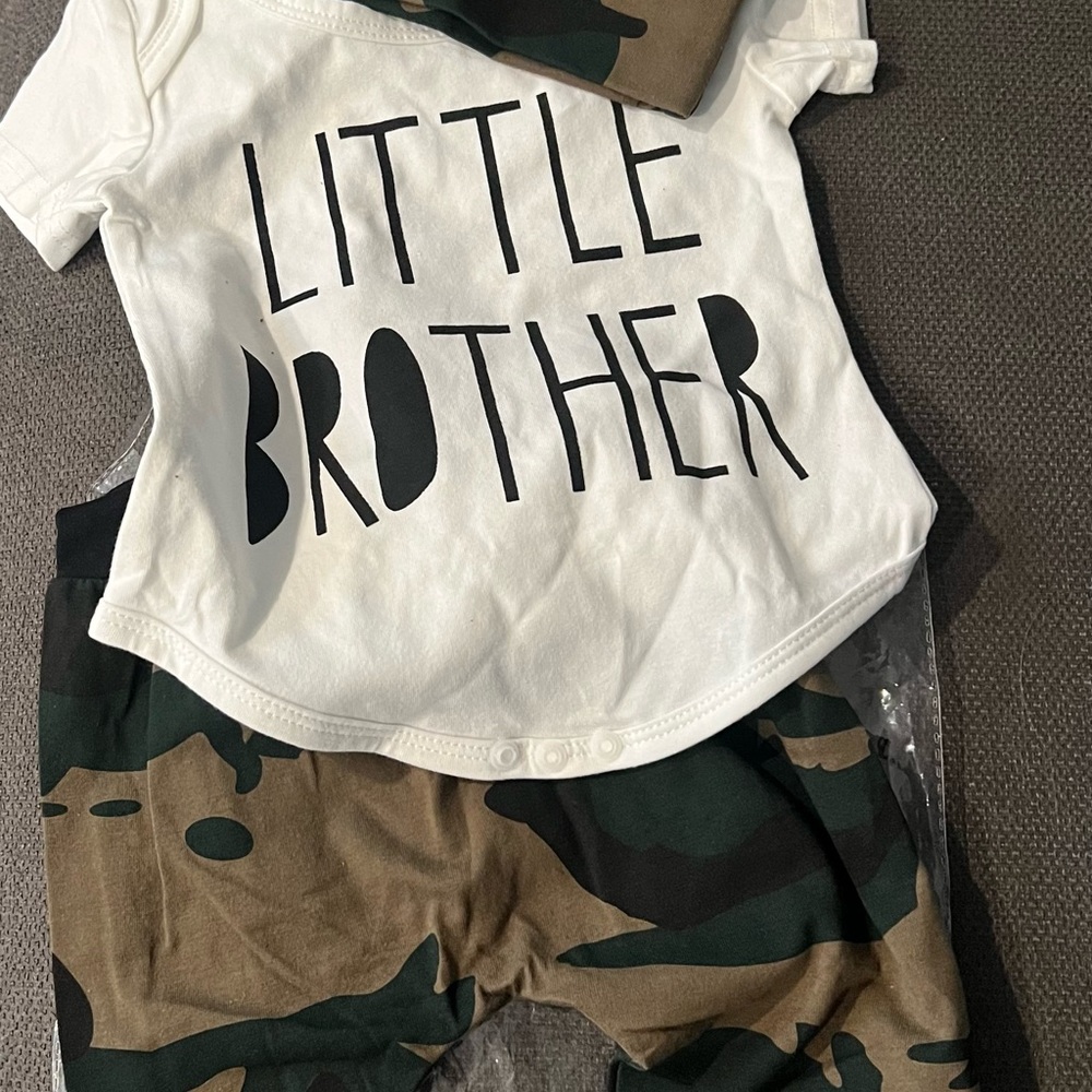 NEW 3 piece “LITTLE BROTHER” Camo Outfit! SPRING OUTFIT